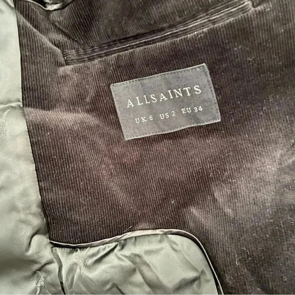 NEW All Saints Adlai Corduroy Double-Breasted Blazer Jacket size US 2 - Picture 10 of 16